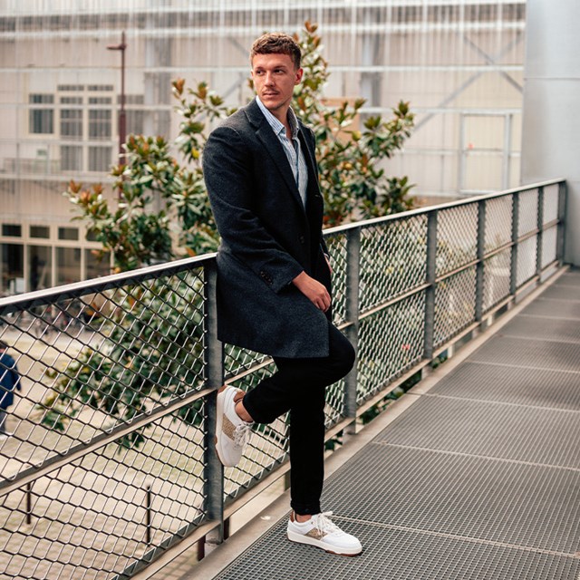 Sneakers rétro en cuir blanc - N’go 8