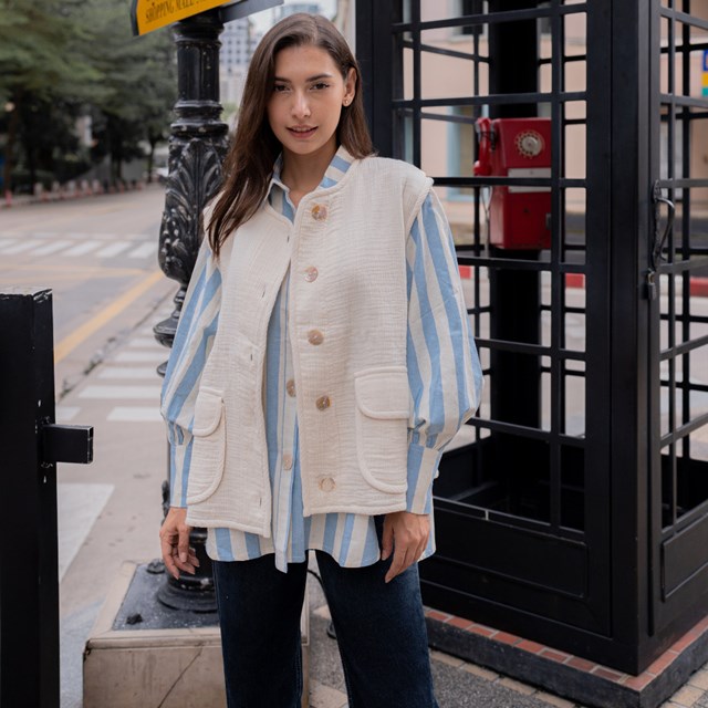 Veste sans manches Gaze de coton 3