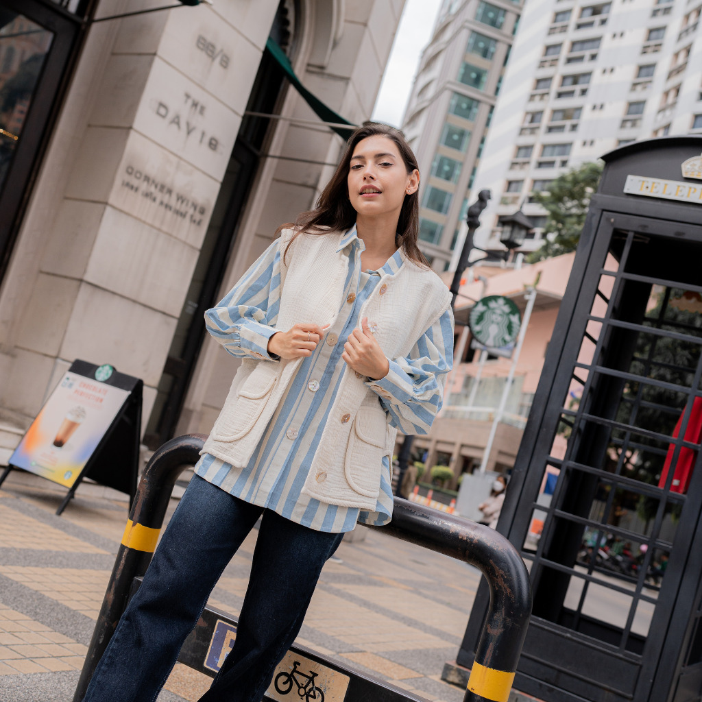 Veste sans manches Gaze de coton 2