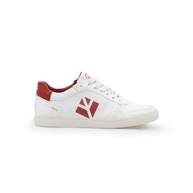 Sneaker vegan blanc et rouge TOPSY de COG