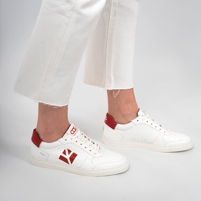 Sneaker vegan blanc et rouge TOPSY de COG