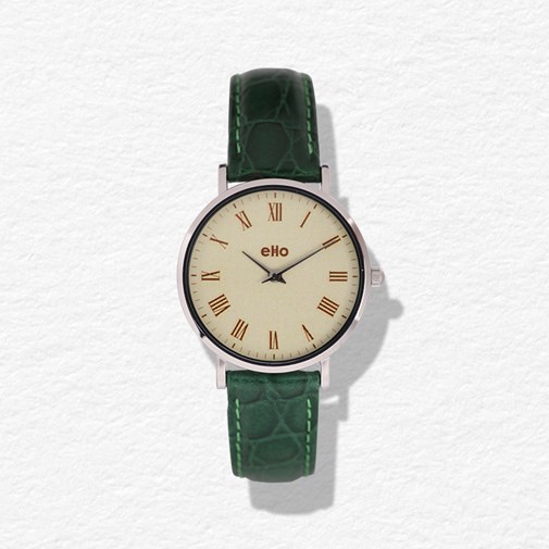 Montre Vintage Verte Croco