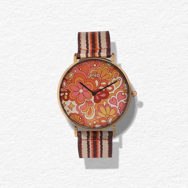 Montre Sixties Orange Flower Power
