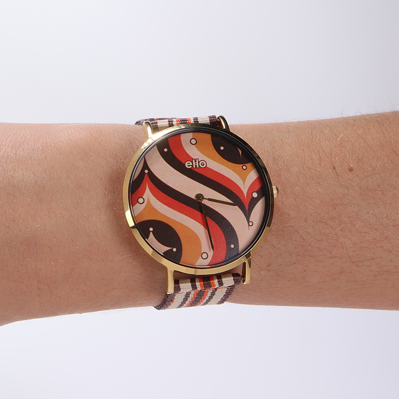 Montre Sixties Orange Pique Portée