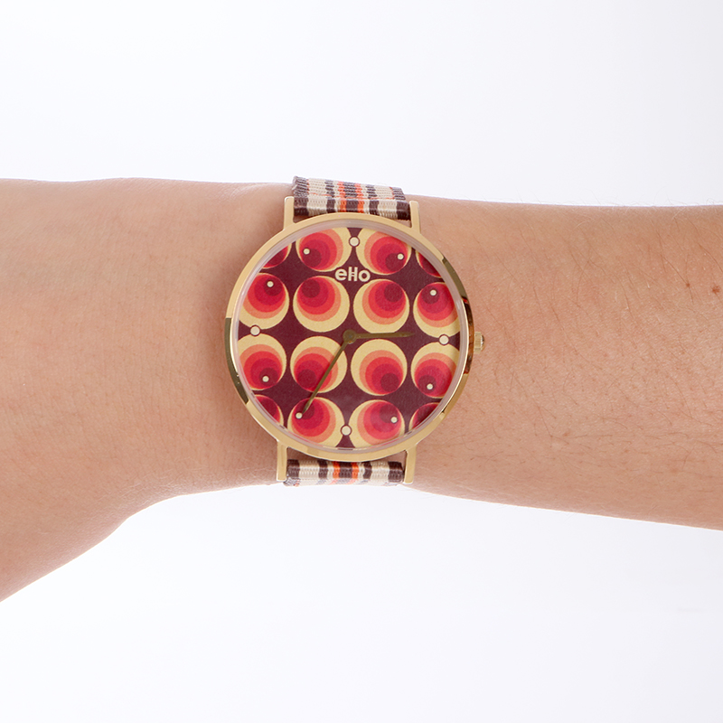 Montre Sixties Orange Papier Peint Portée