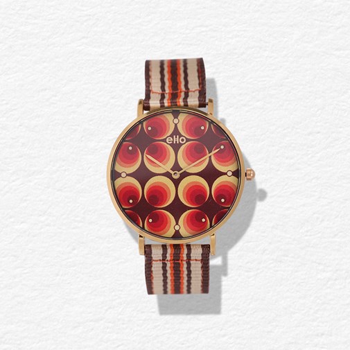 Montre Sixties Orange Papier Peint