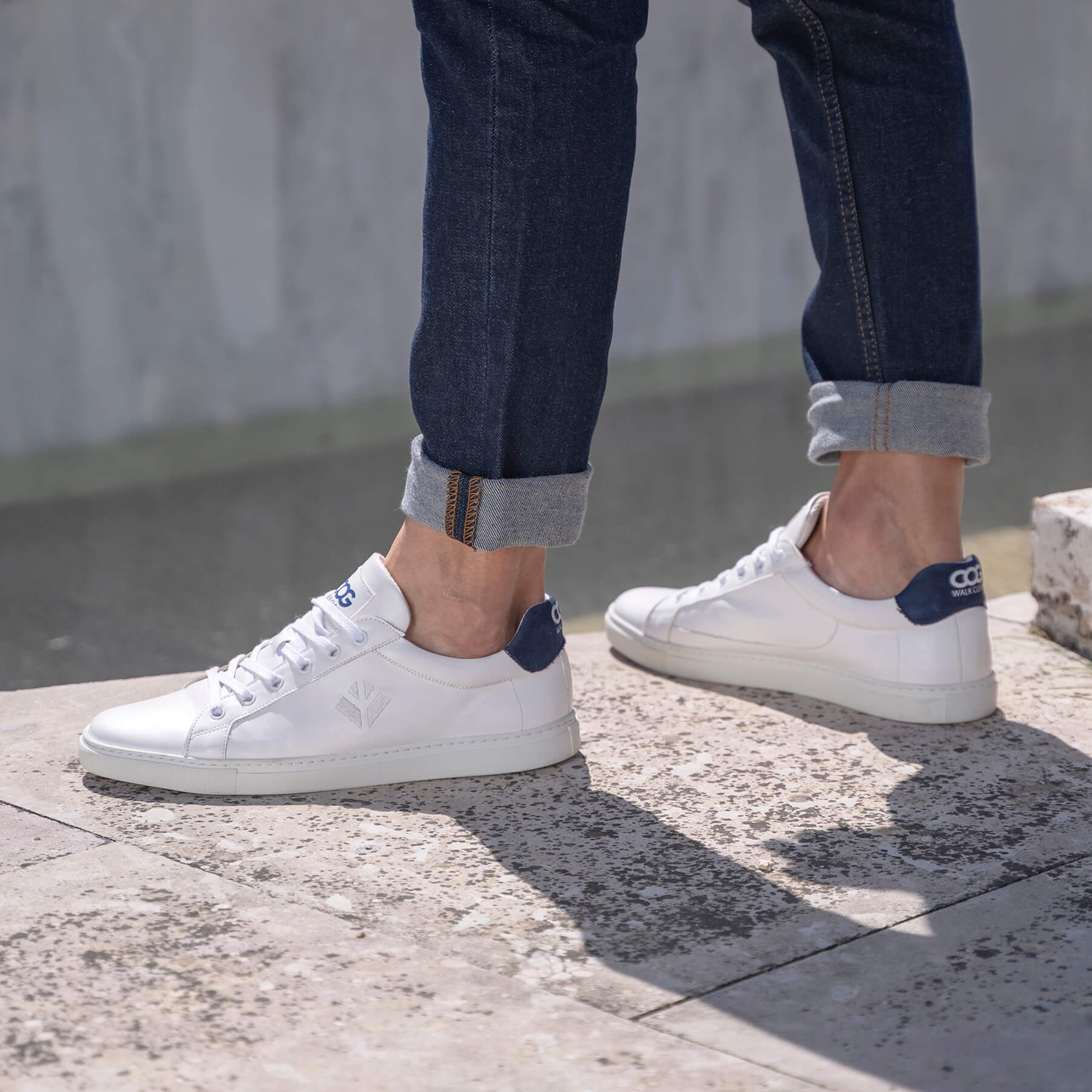 Sneaker vegan Blanc / Bleu Winton Homme 5