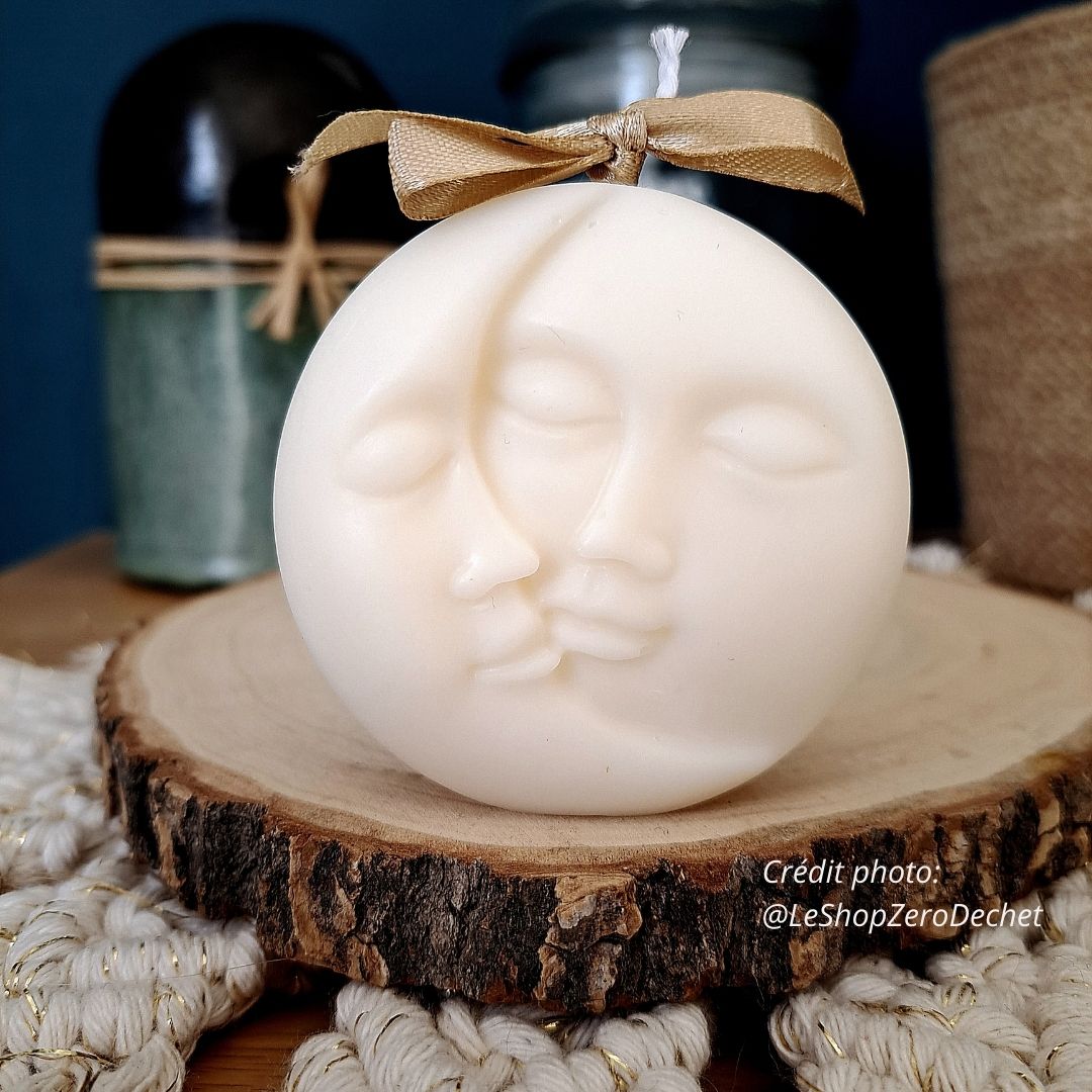 Bougie artisanale Lune parfum vanillé 4