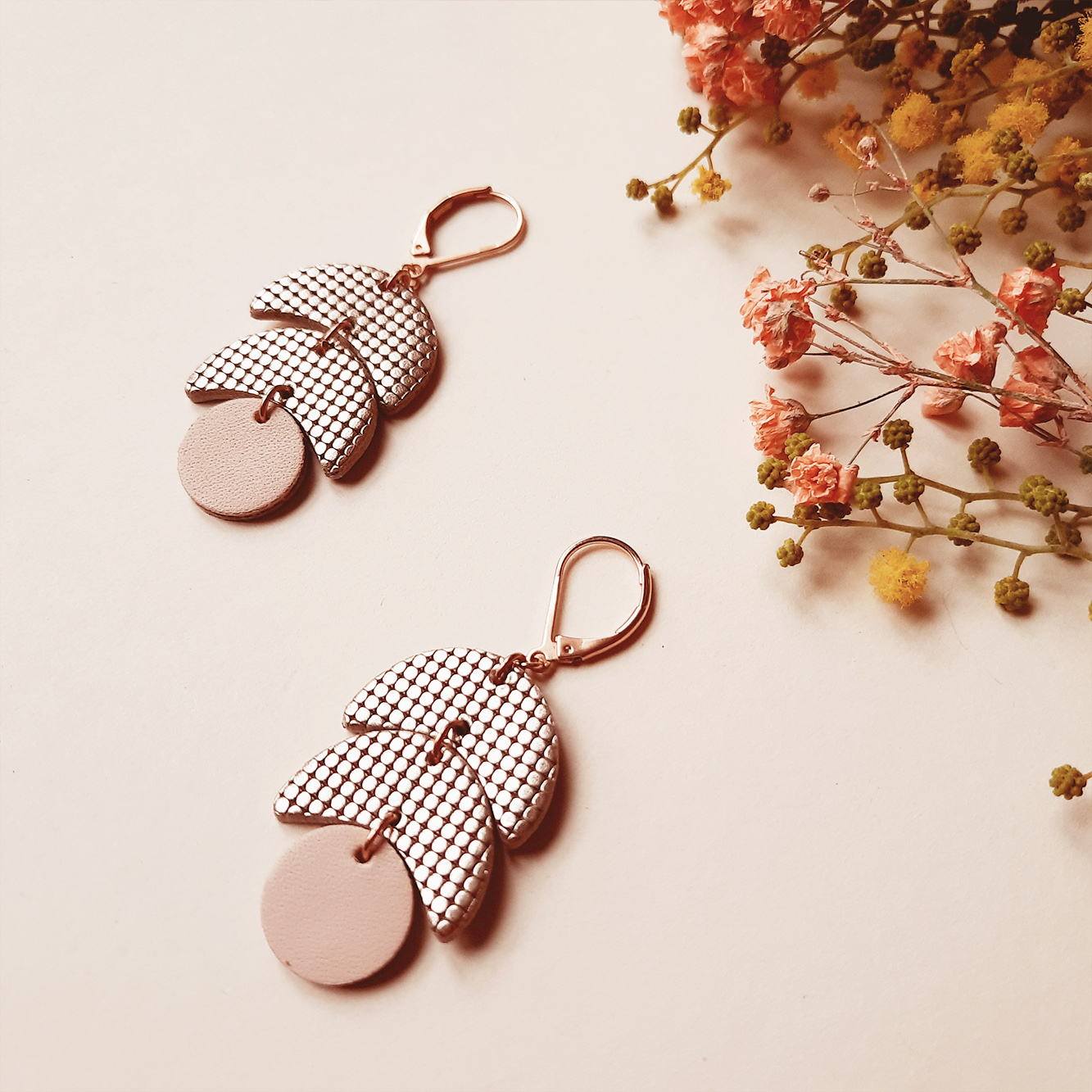 Boucles d'oreilles CALDER Rosé 3