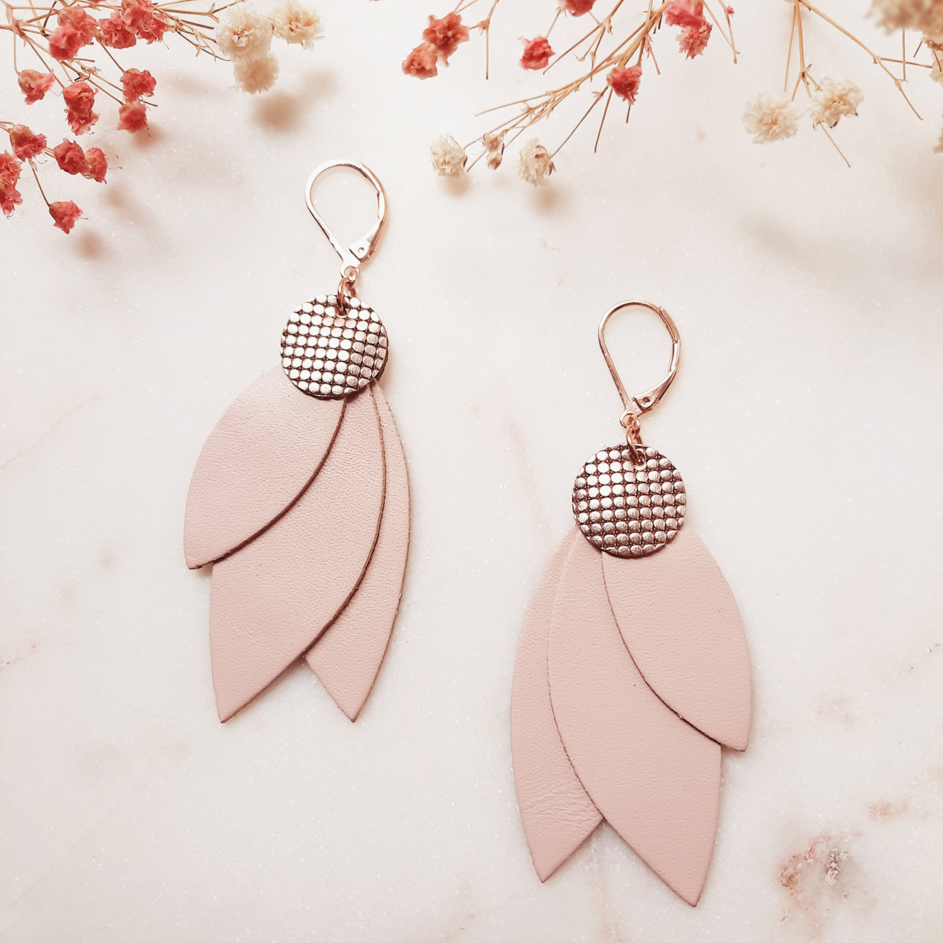 Boucles d'oreilles CELESTE Rosé 2