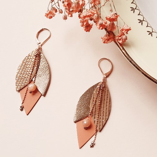 Boucles d'oreilles Tulipe Melon