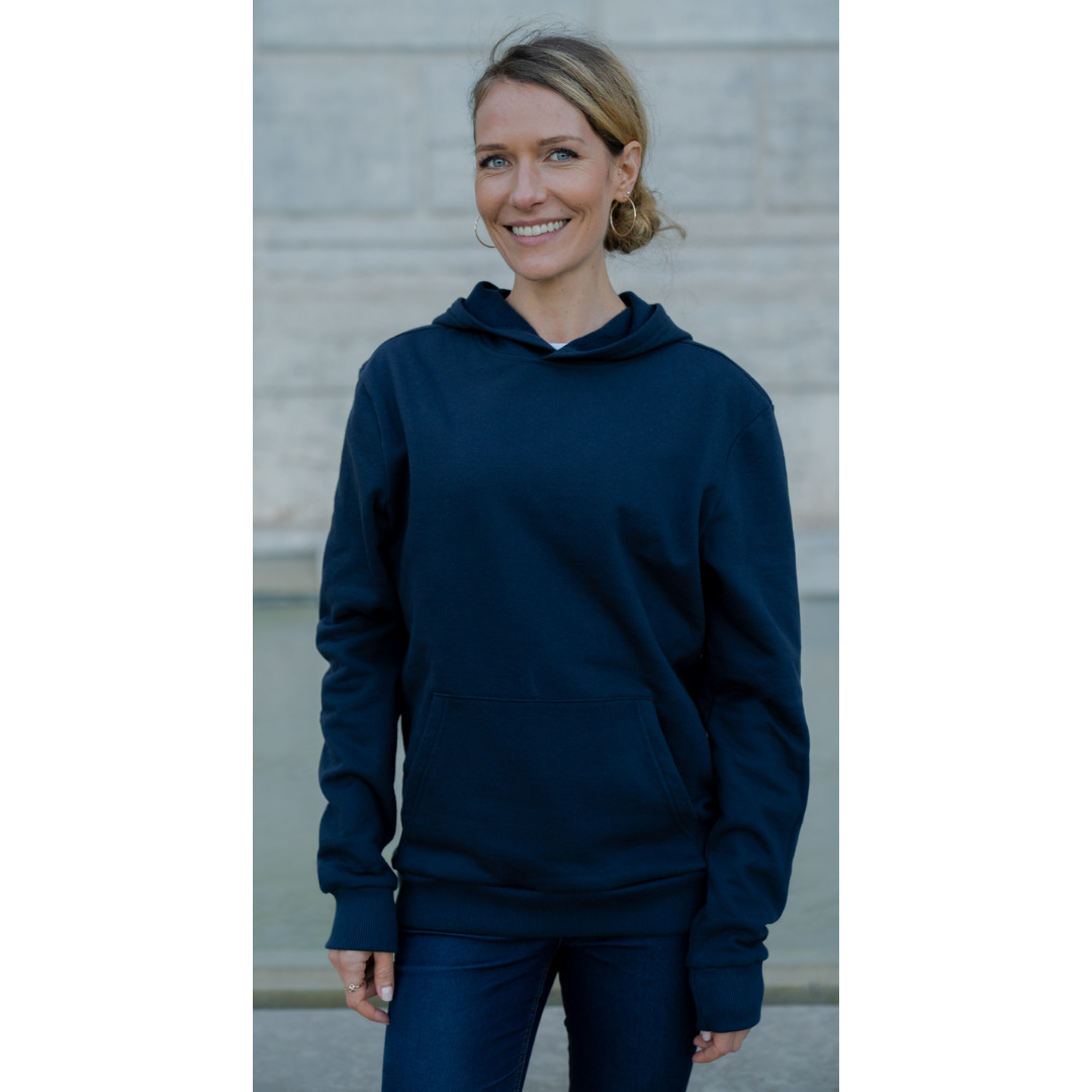 Le sweat capuche français mixte 100% coton bio | Bleu nuit 3