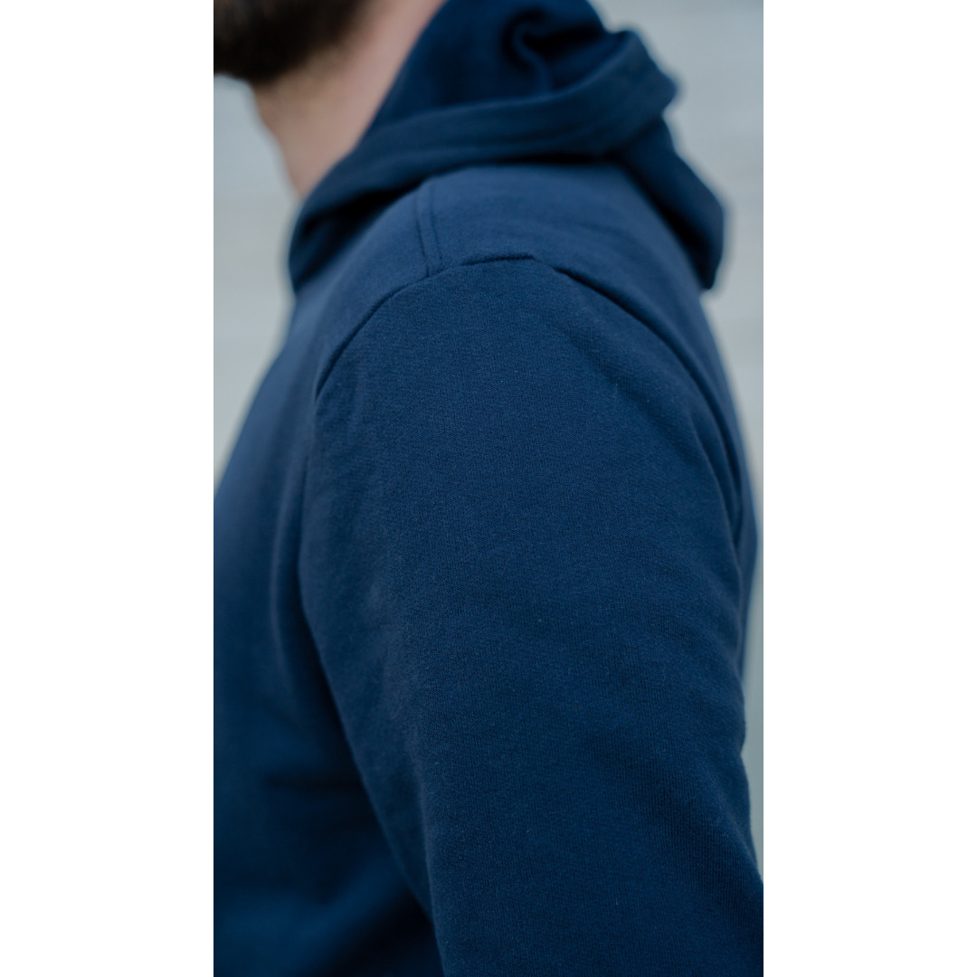 Le sweat capuche français mixte 100% coton bio | Bleu nuit 4