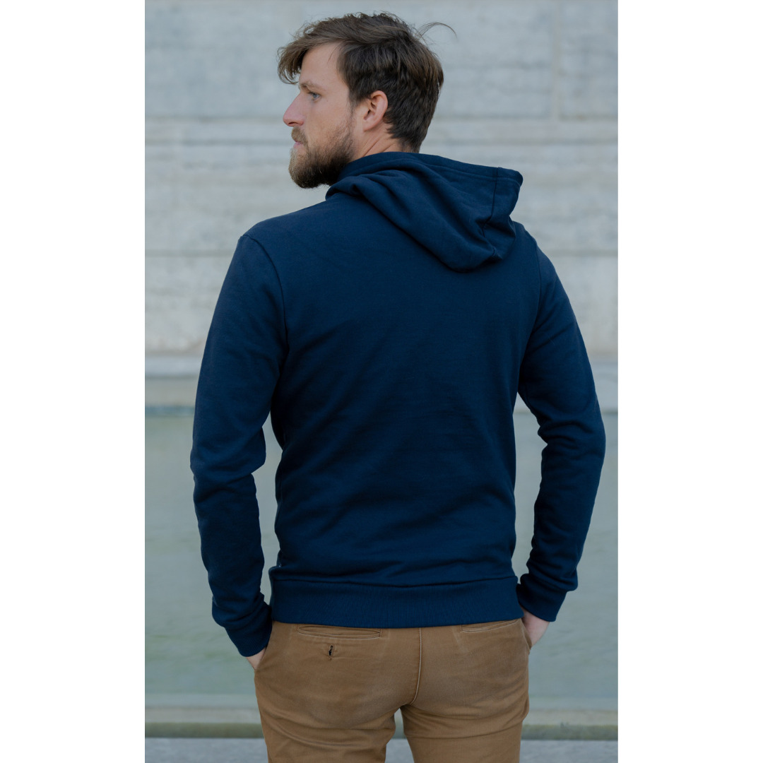 Le sweat capuche français mixte 100% coton bio | Bleu nuit 6