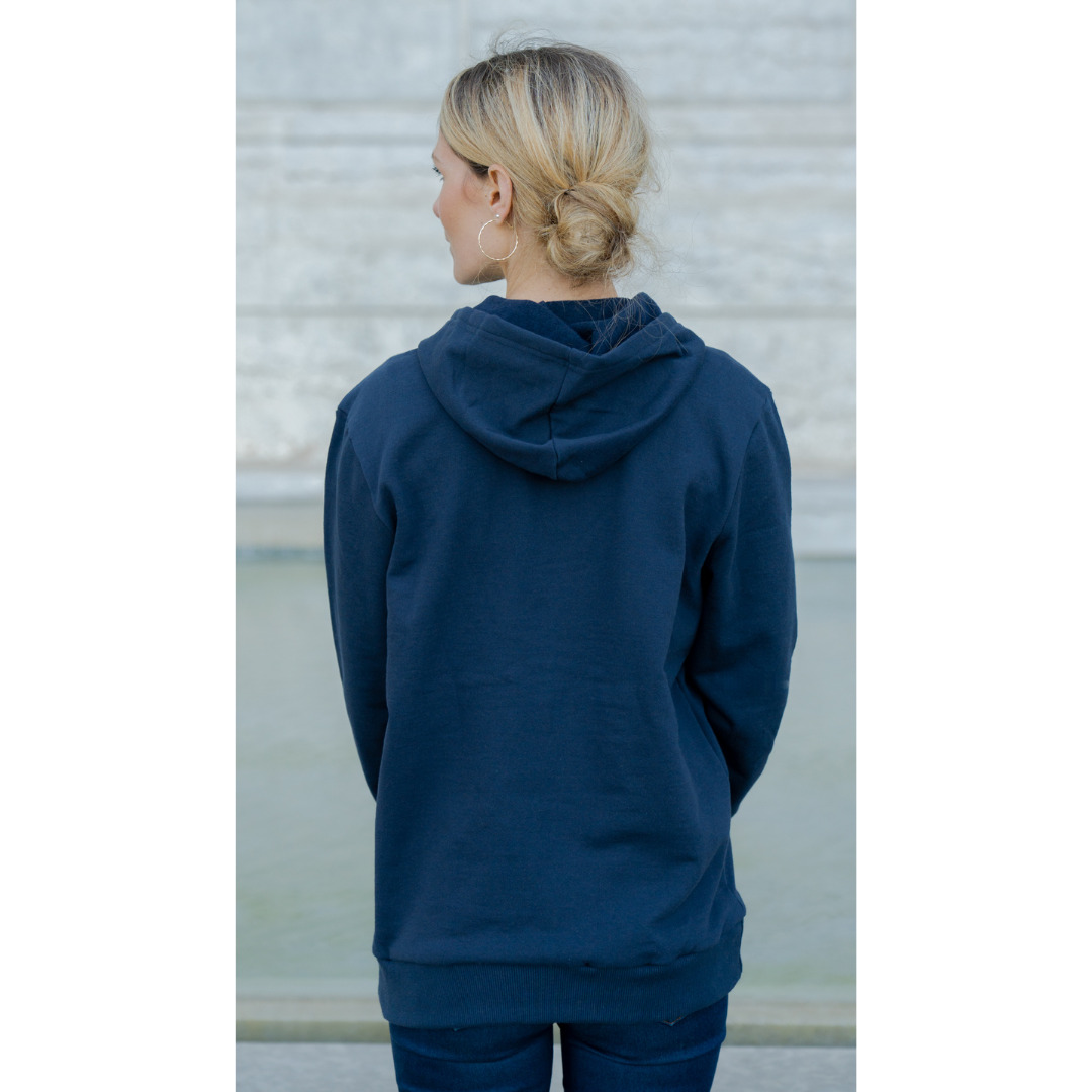 Le sweat capuche français mixte 100% coton bio | Bleu nuit 7