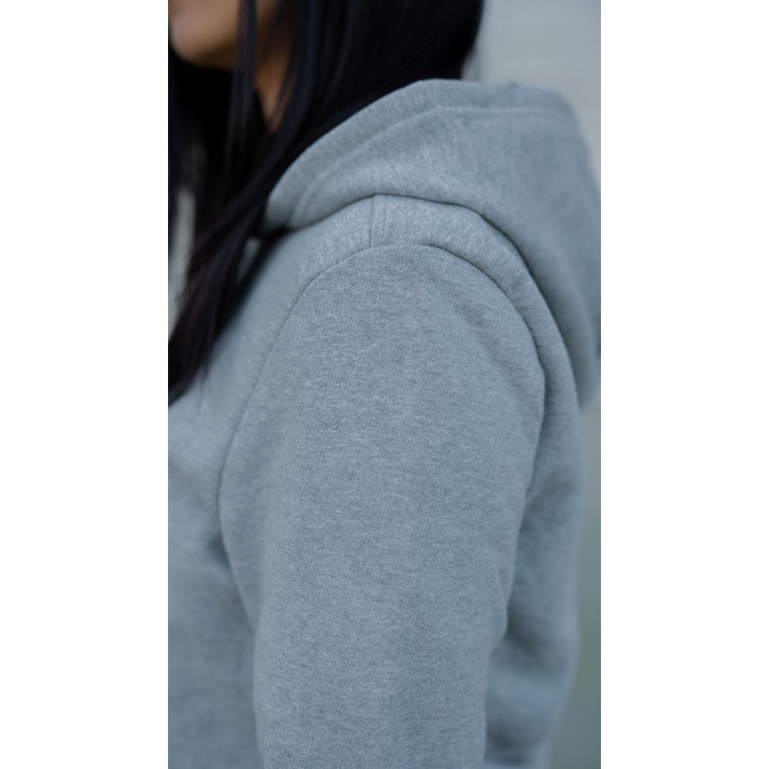 Le sweat capuche français mixte 100% coton bio | Gris chiné 7