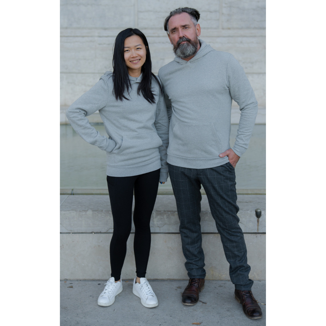 Le sweat capuche français mixte 100% coton bio | Gris chiné 6