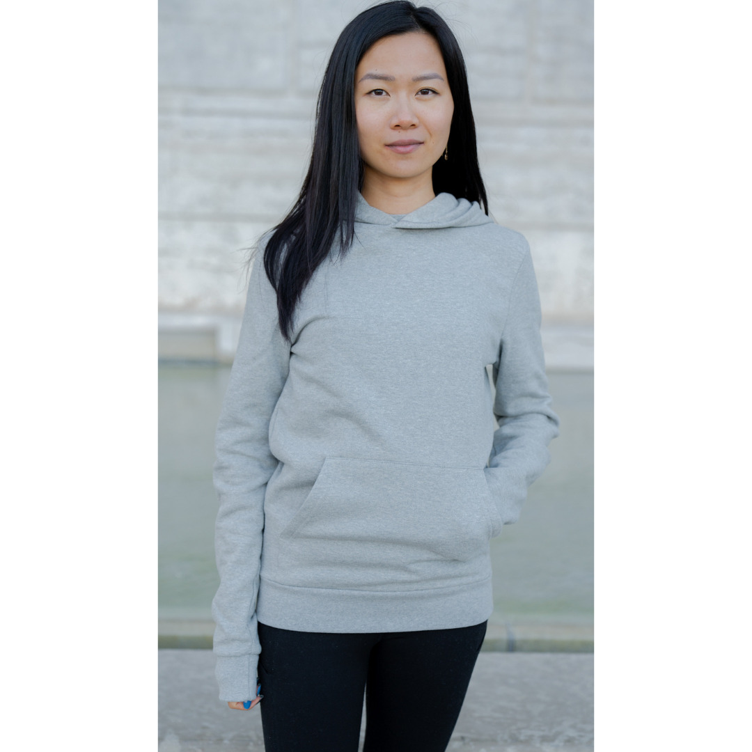 Le sweat capuche français mixte 100% coton bio | Gris chiné 5
