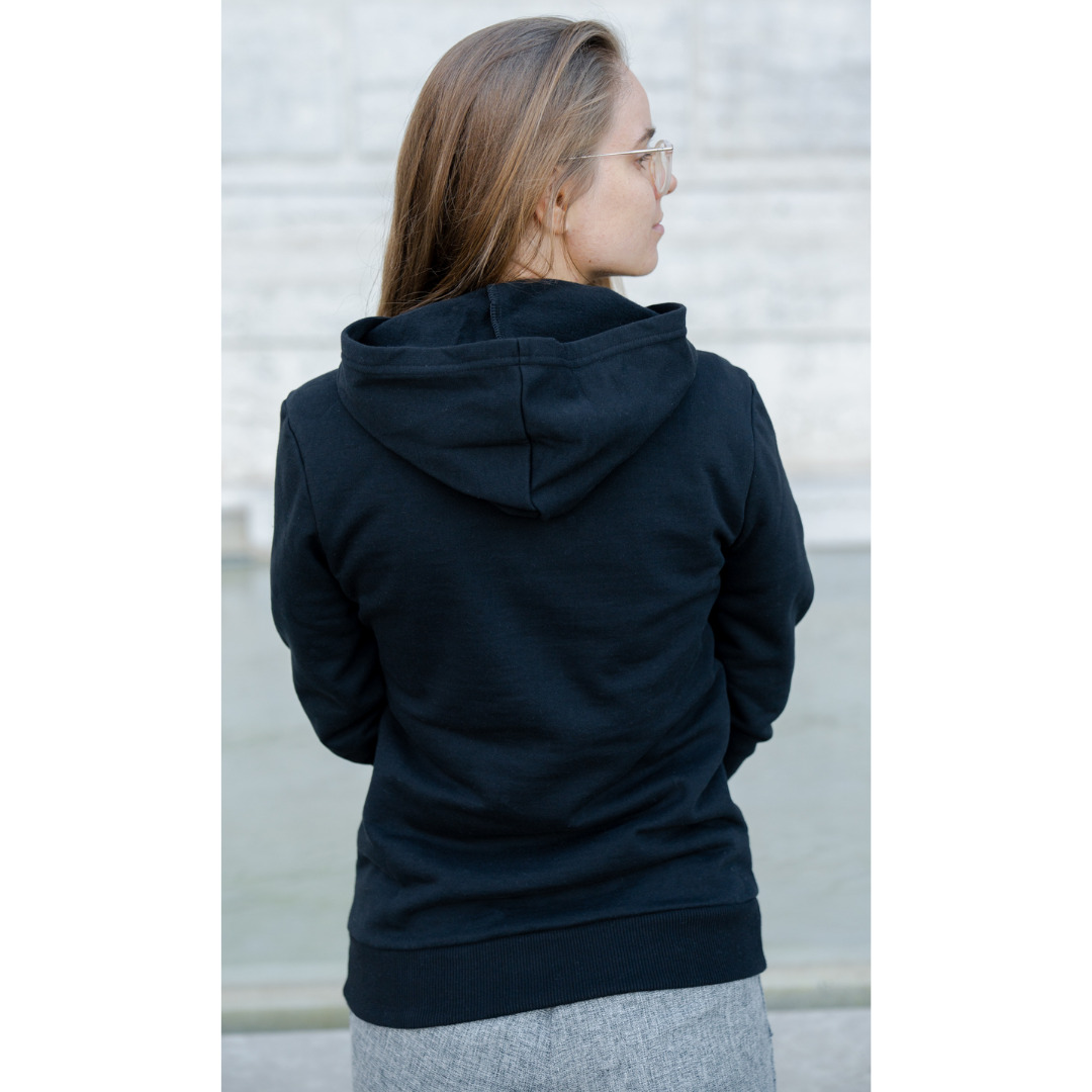 Le sweat capuche français mixte 100% coton bio | Noir 8