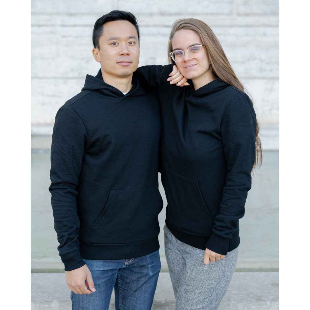 Le sweat capuche français mixte 100% coton bio | Noir 6