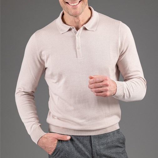 pull manches longues Amsterdam en laine merinos et Tencel®, sable