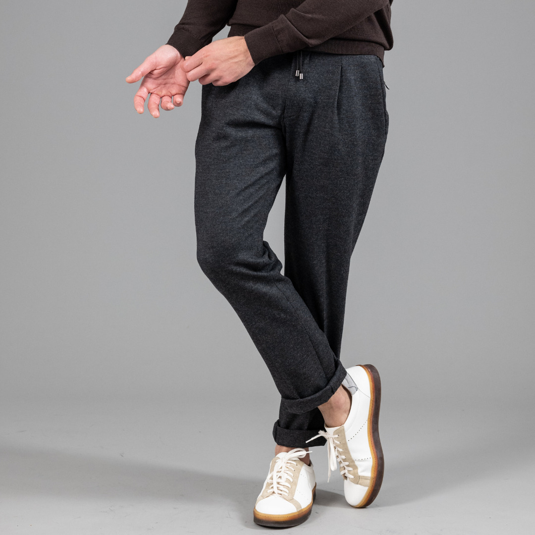 jogpant extensible Oskar upcyclé en laine vierge