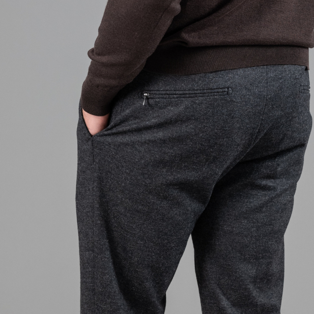 jogpant extensible Oskar upcyclé en laine vierge