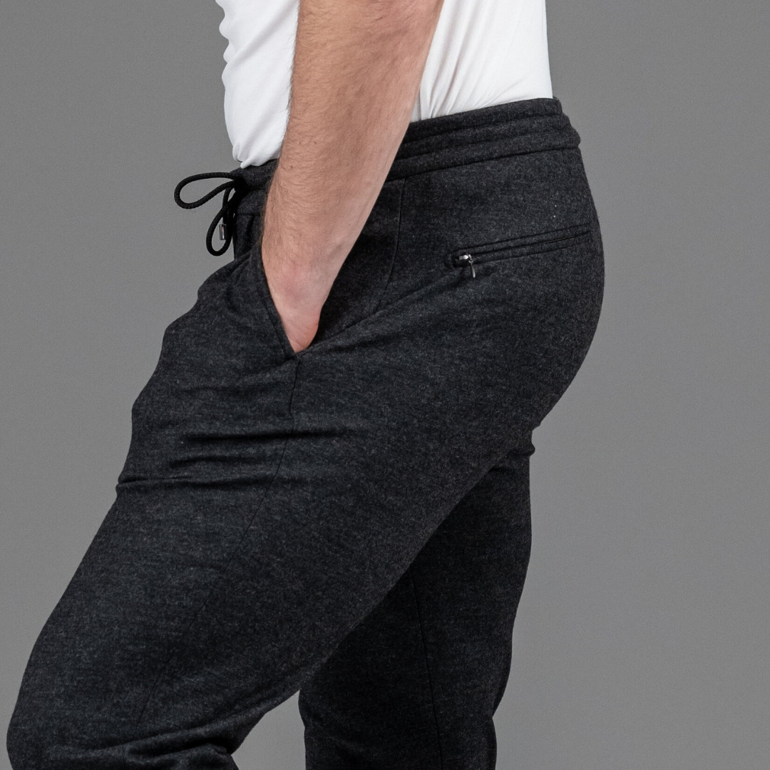 jogpant extensible Oskar upcyclé en laine vierge