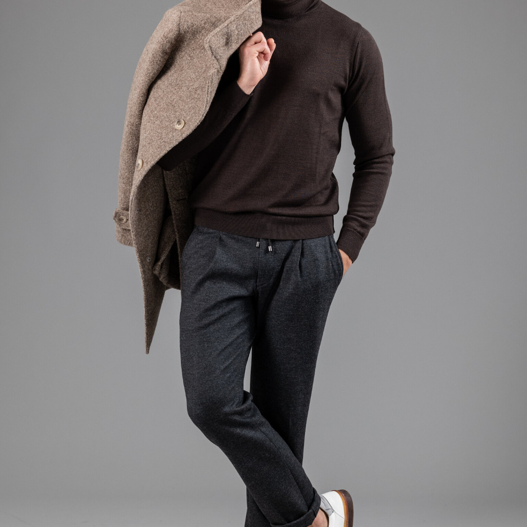 jogpant extensible Oskar upcyclé en laine vierge