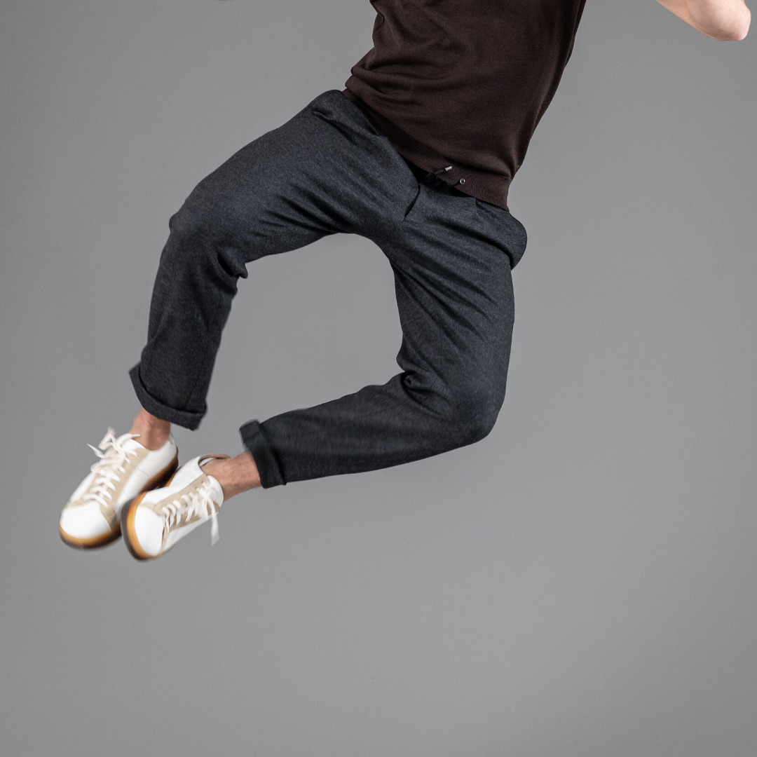 jogpant extensible Oskar upcyclé en laine vierge