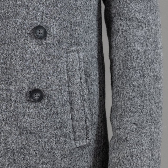 caban Malo gris en laine de bébé lama upcyclée