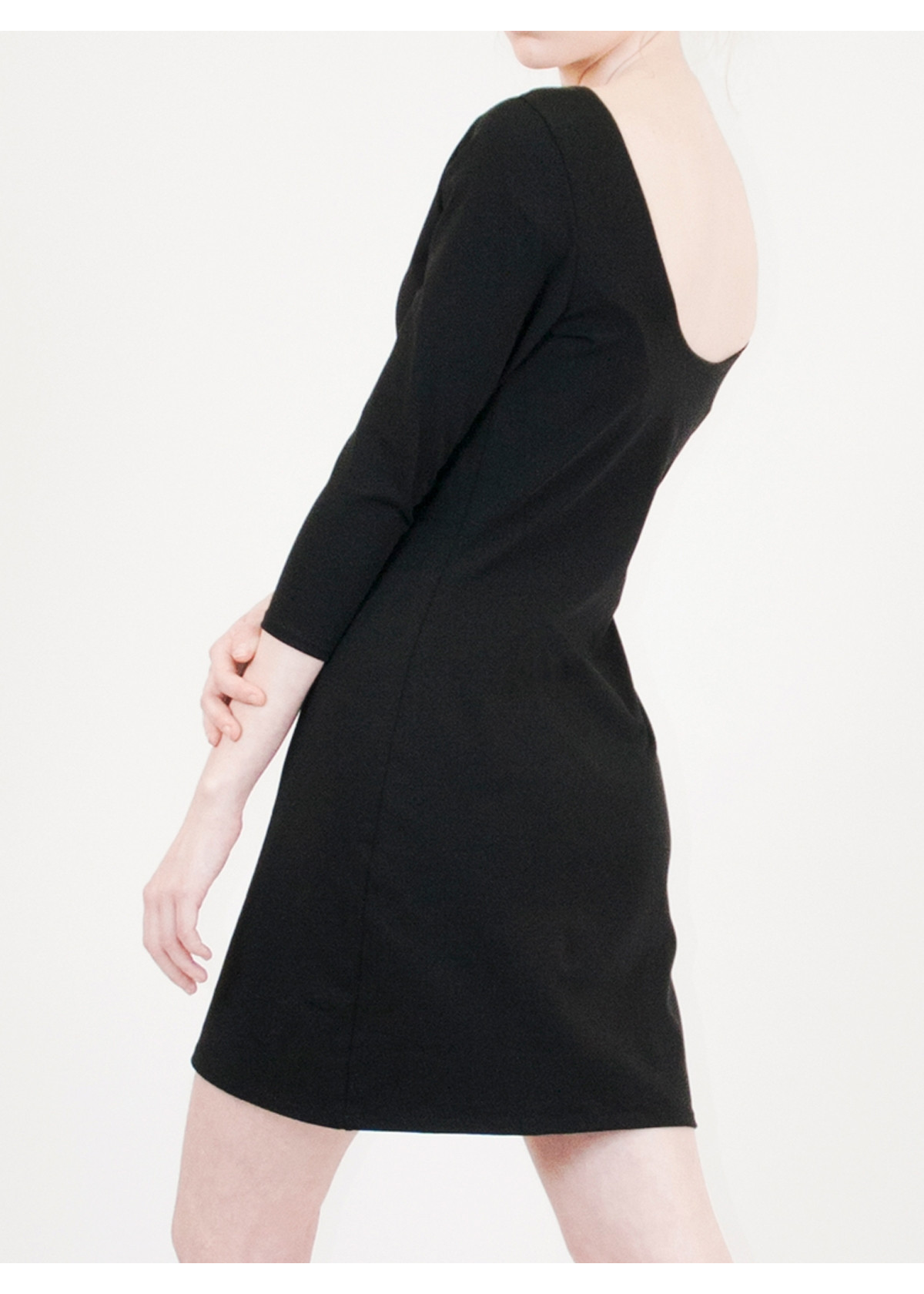 Petite robe noire dos nu en coton bio fabriquée en France - Lula - Eros & Agape