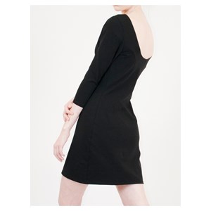 Petite robe noire dos nu en coton bio fabriquée en France - Lula