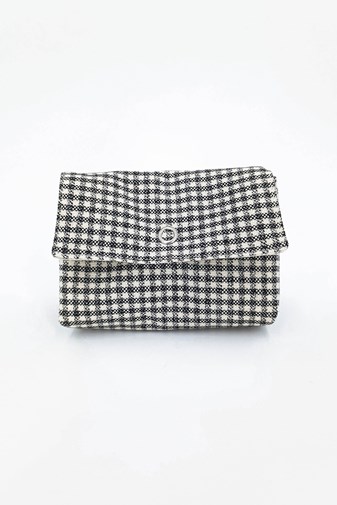 Mini pochette vichy noir et blanc