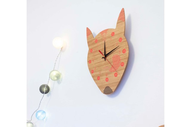 Horloge pédagogique enfant en chêne - RENARD 3