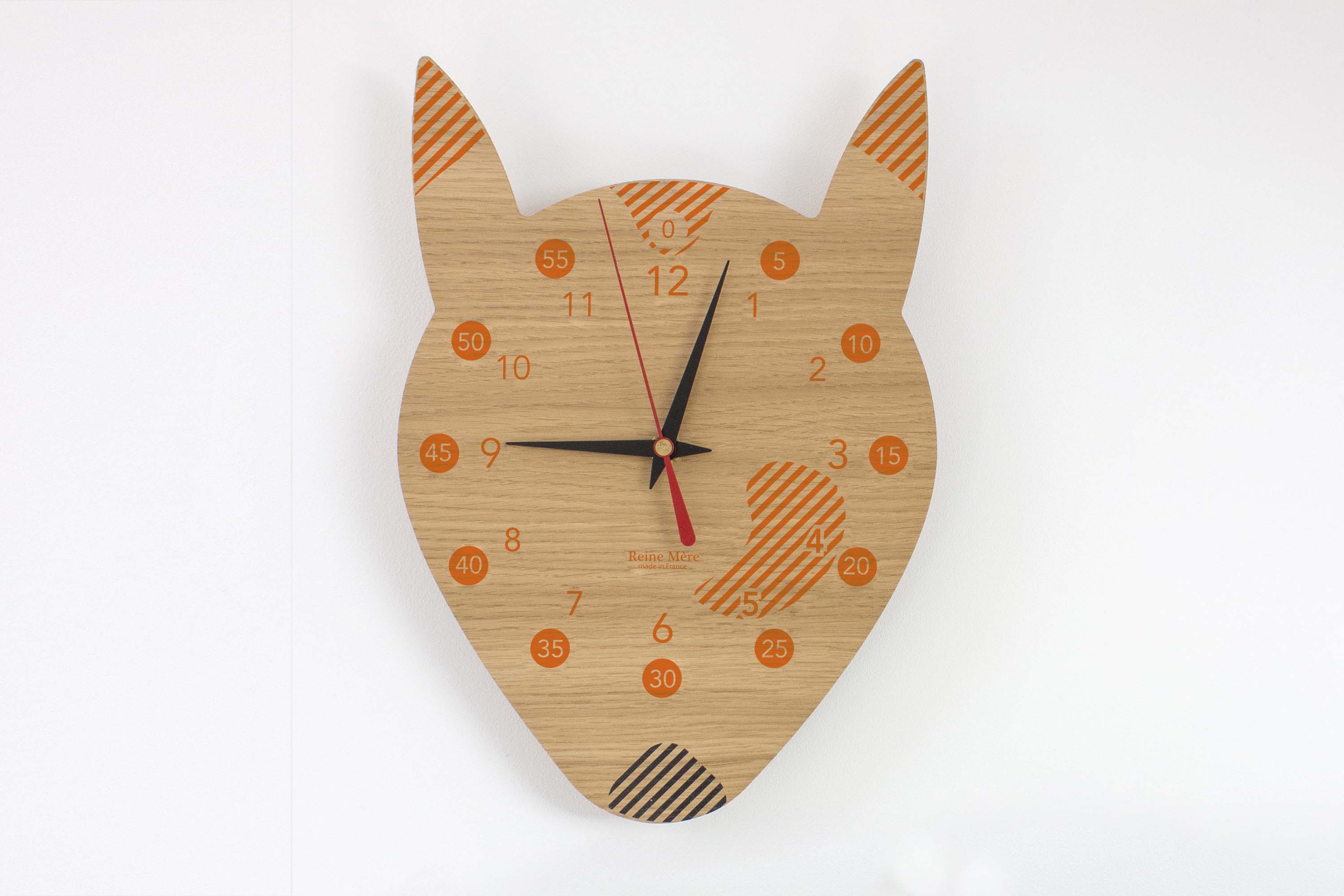 Horloge pédagogique enfant en chêne - RENARD 2