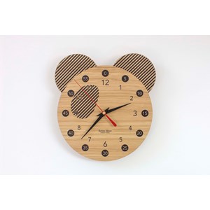 Horloge pédagogique enfant en chêne - PANDA
