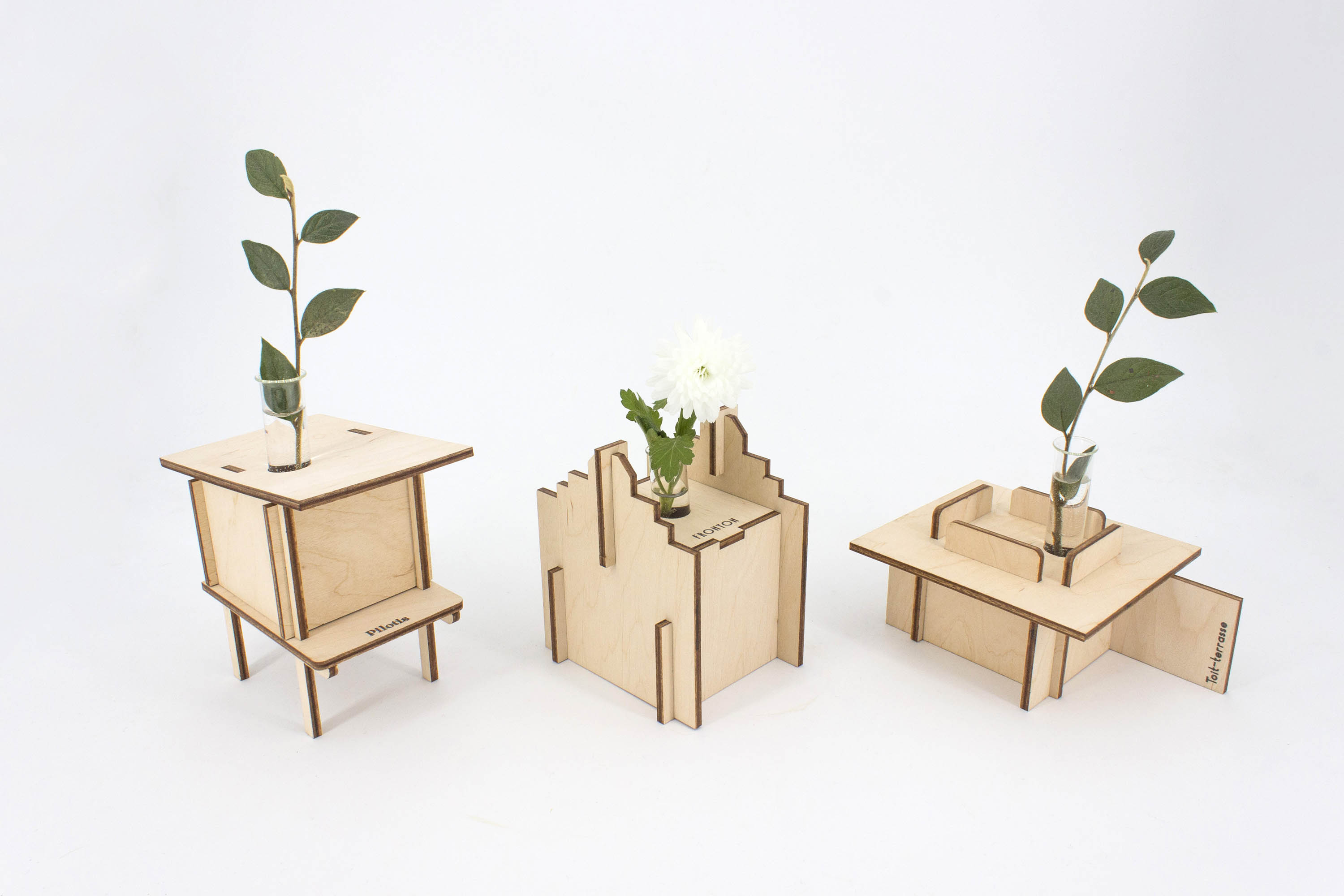 Vases COLLECTION ARCHITECTURE en bois certifié durable 3