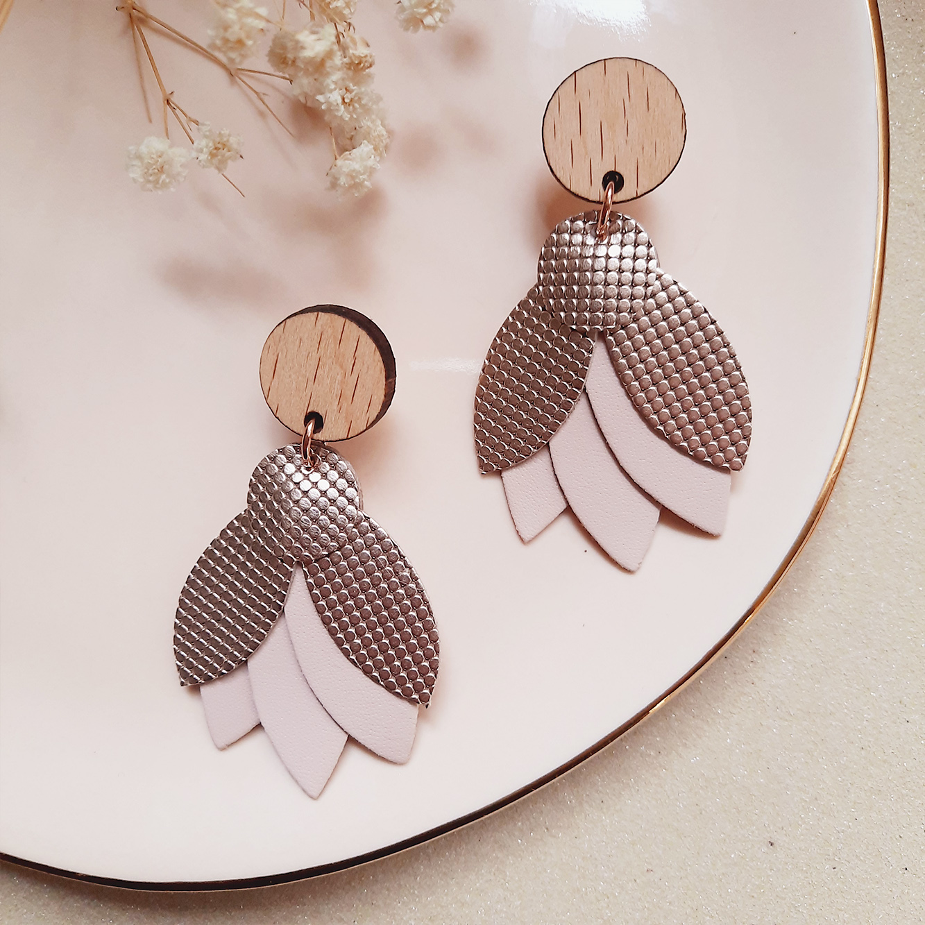 Boucles d'oreilles MANDALA Rose 2