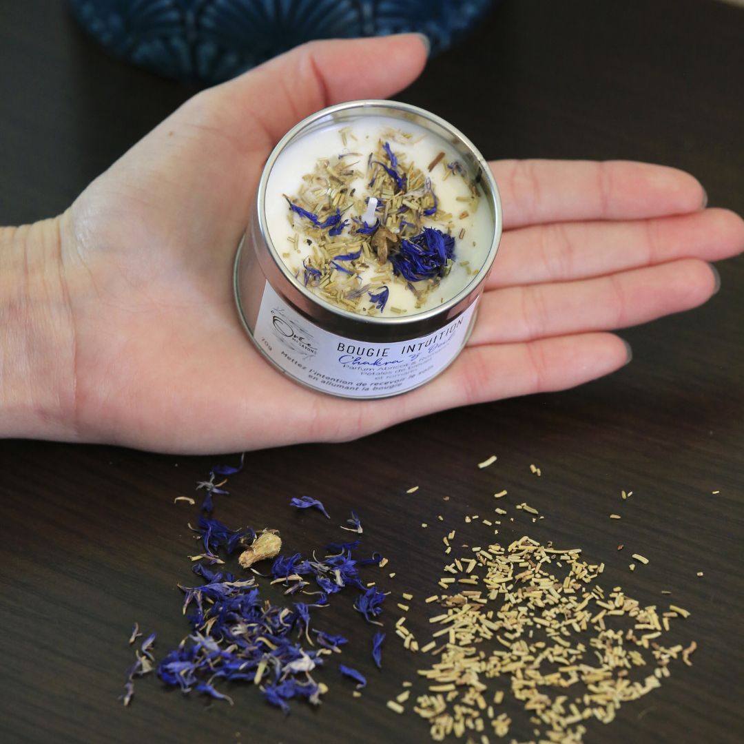 Bougie soin énergétique Chakra 3e Œil - Intuition & Vision 3