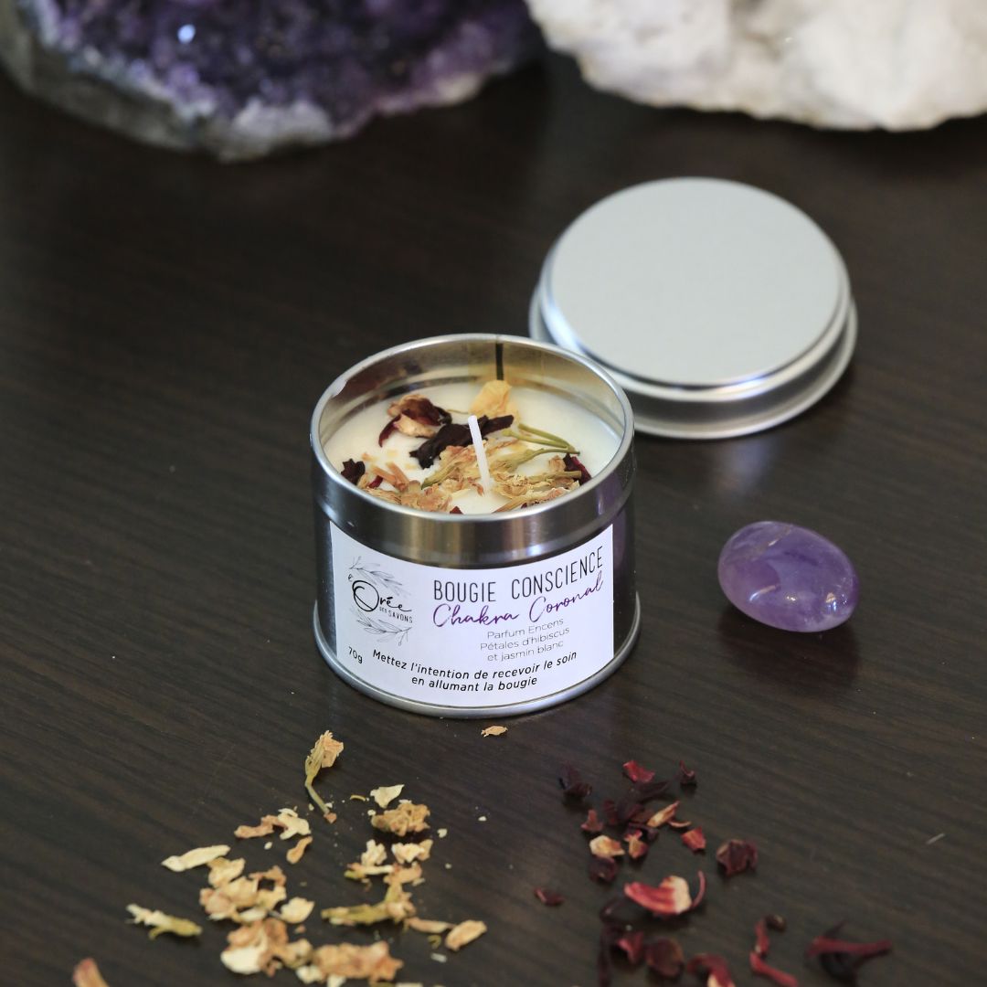 Bougie soin énergétique Chakra Coronal - Reliance & Conscience 3