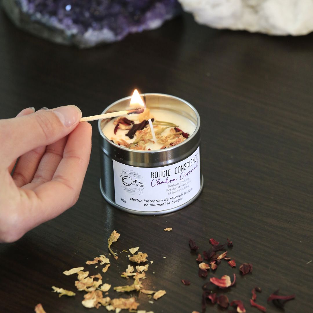 Bougie soin énergétique Chakra Coronal - Reliance & Conscience 4