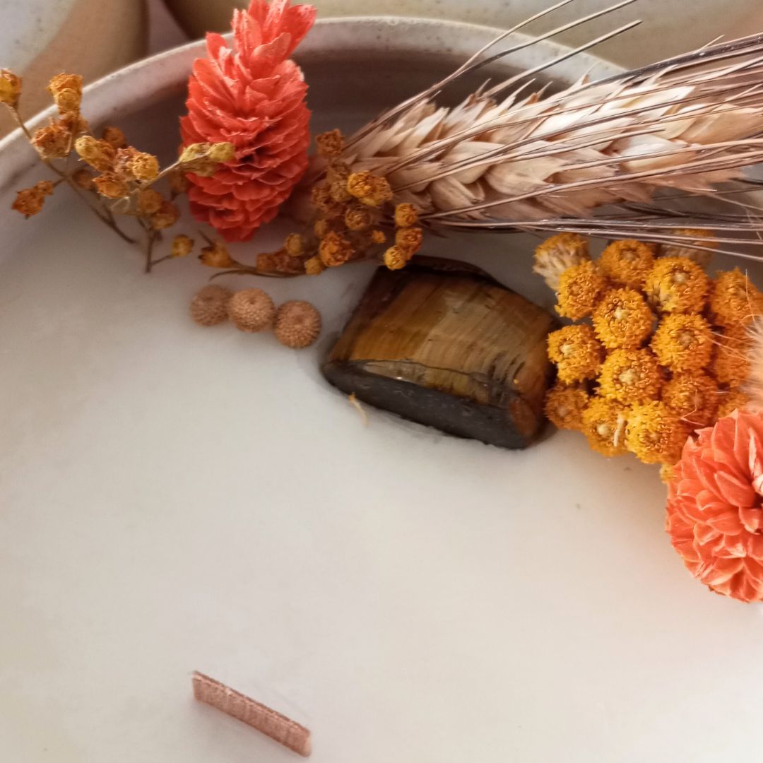 Bougie de soin Nettoyage Energétique - lithothérapie Oeil de tigre 4