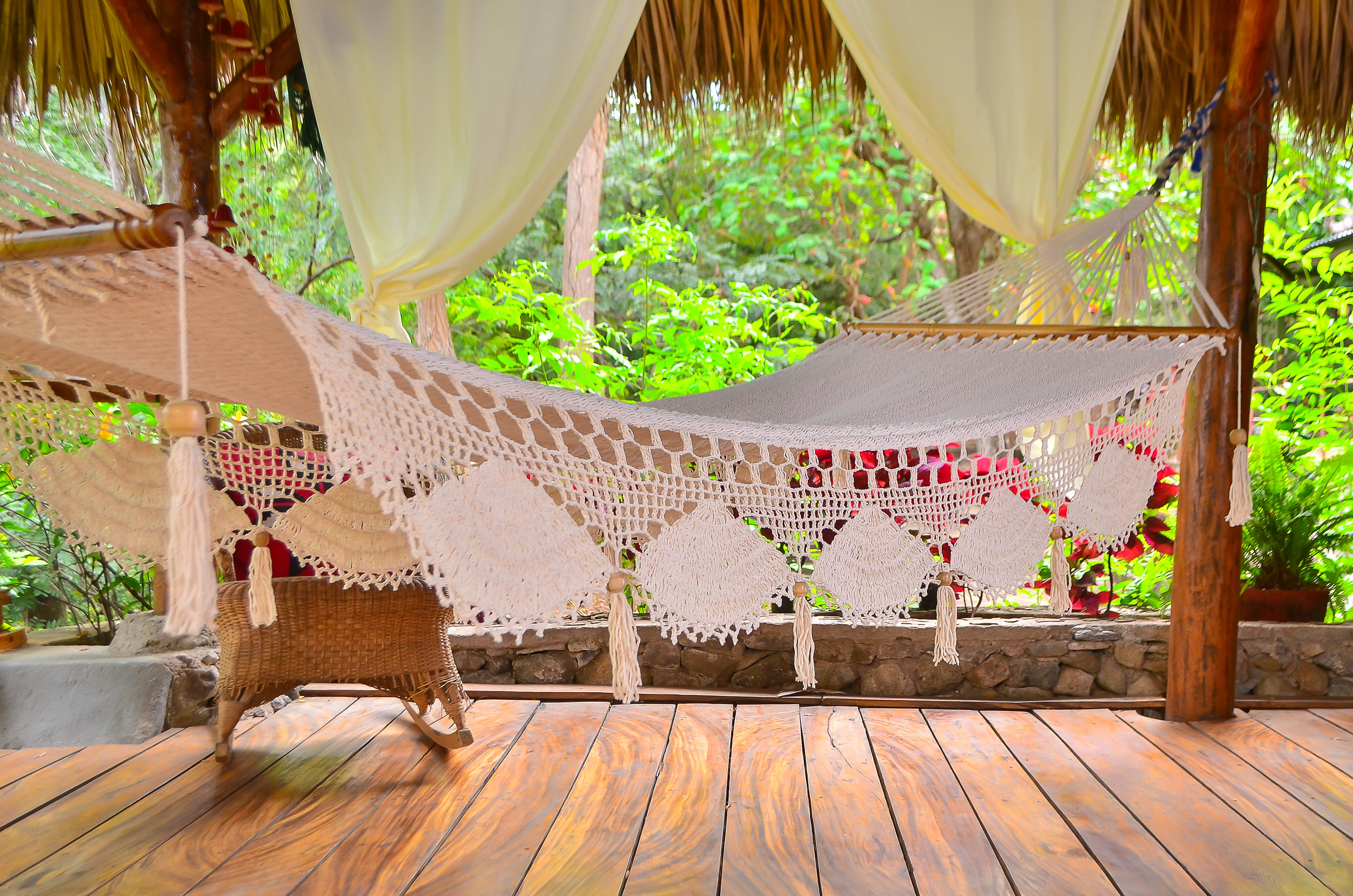 Hamac traditionnel gris en coton torsadé, poids max : 170kg