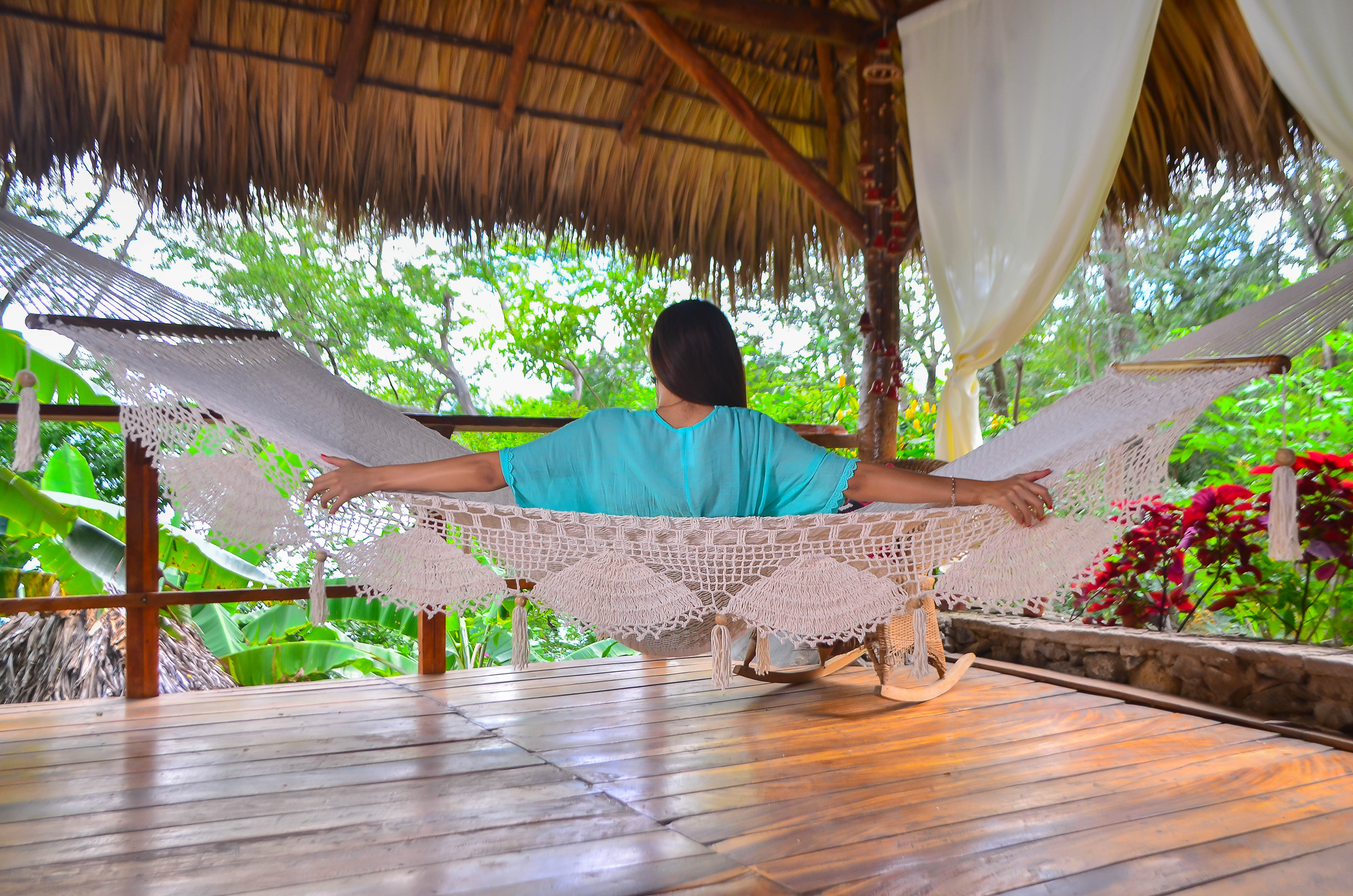 Hamac traditionnel gris en coton torsadé, poids max : 170kg