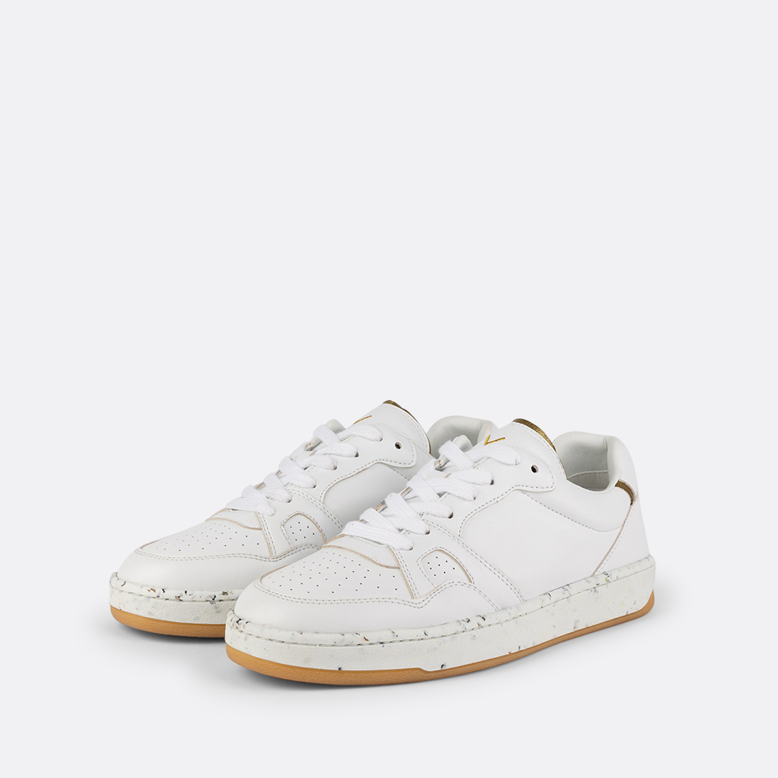 Valens-002 Baskets Retro Blanches & Or 4