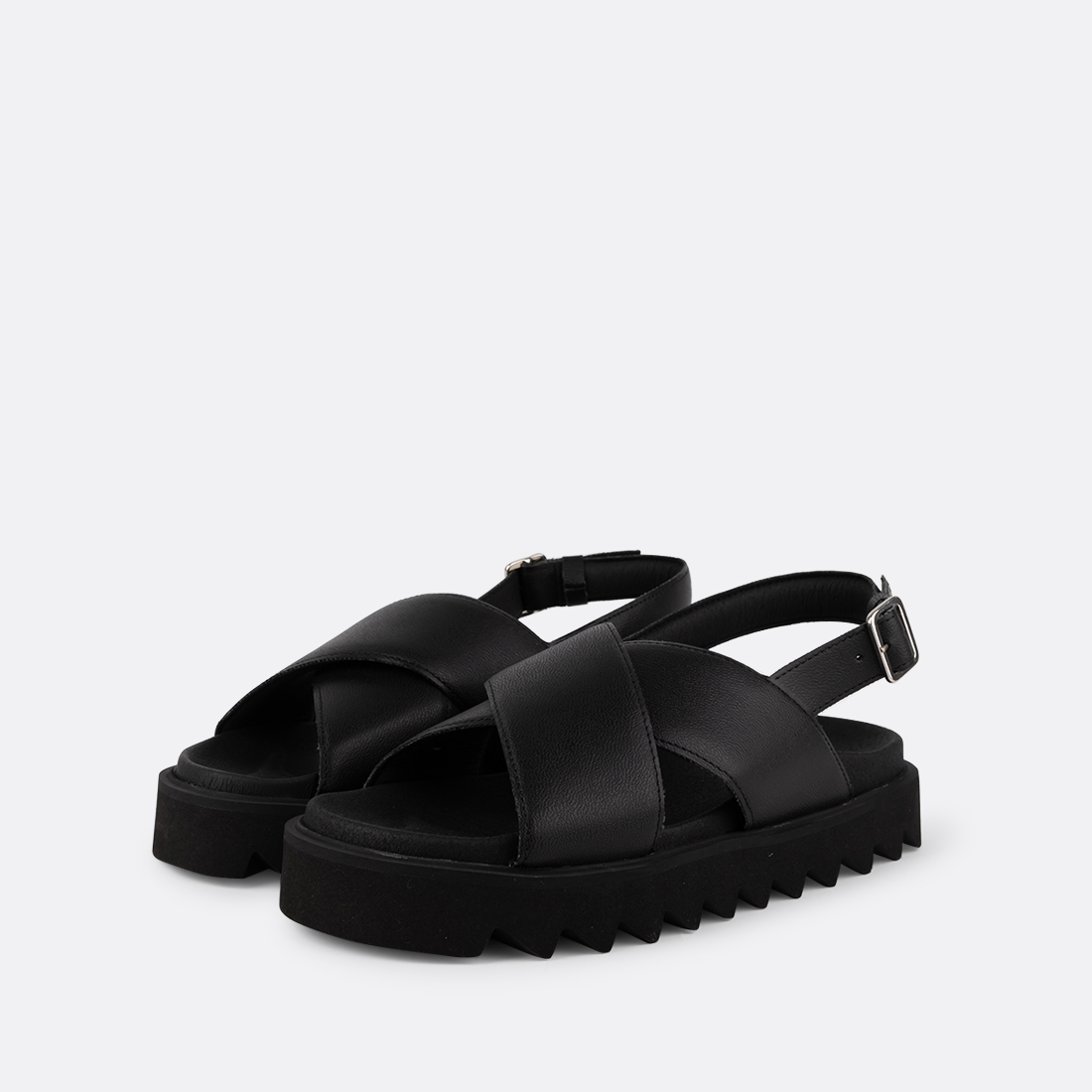 Vicken-001 - Sandales Composées en Pomme - Noires 4