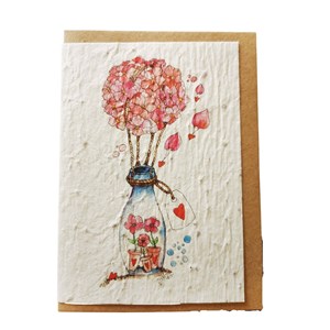 Carte ensemencée – Montgolfière hortensia