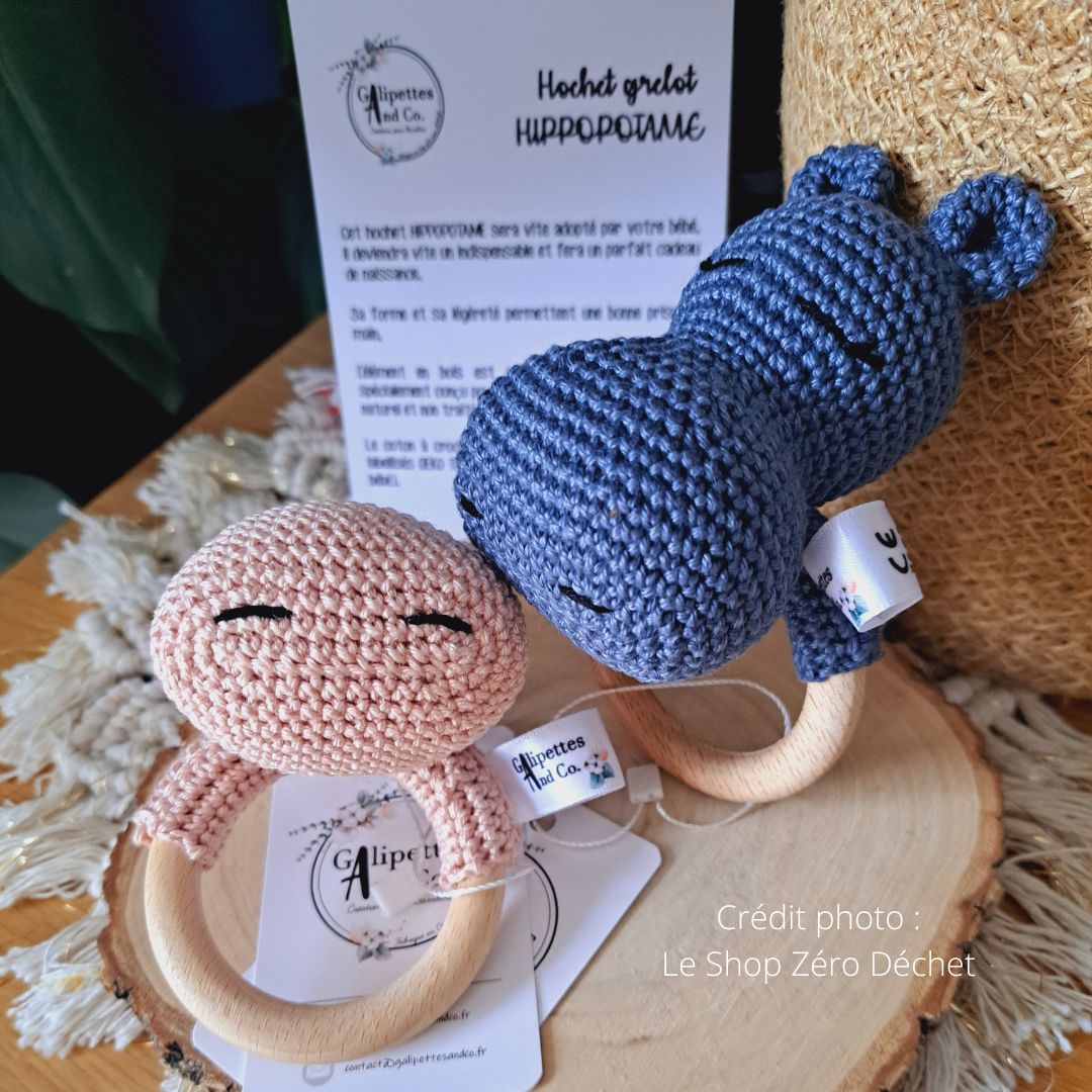 Hochet (anneau + peluche) de dentition artisanal - Galipettes and Co 5