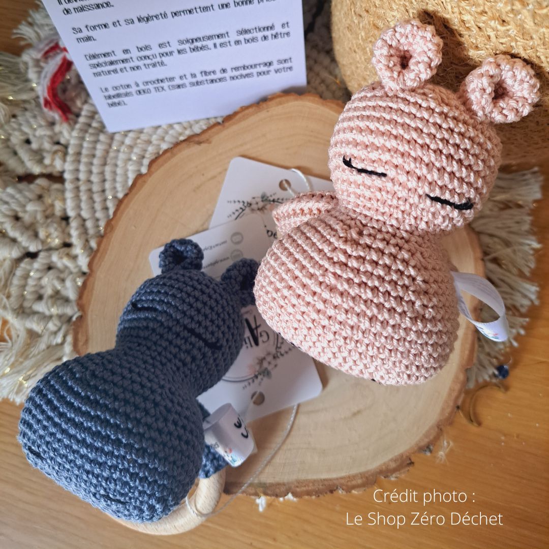 Hochet (anneau + peluche) de dentition artisanal - Galipettes and Co 7